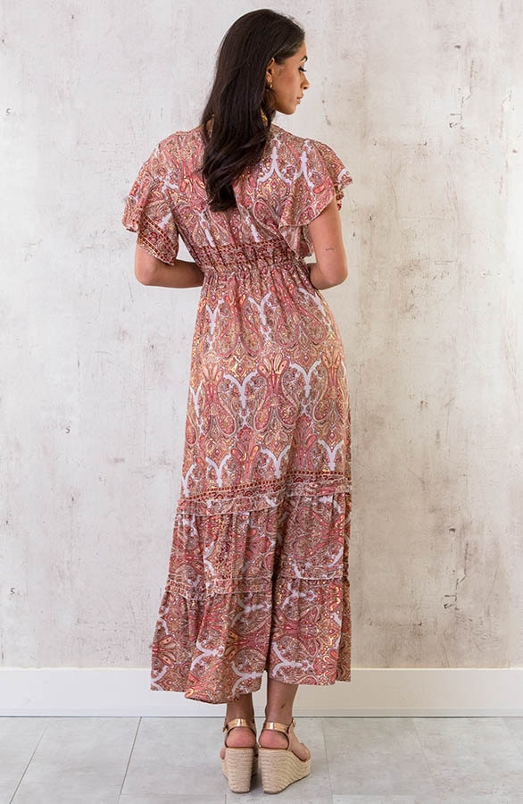Maxi Jurk Ibiza Paisley Roze – shoparchief, foto 3
