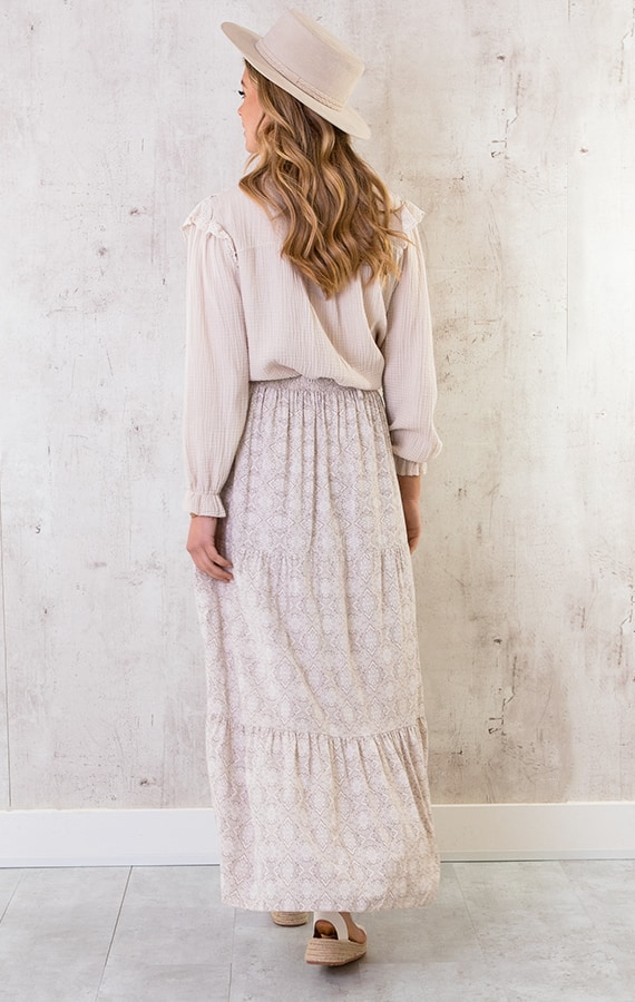 Maxi Rok Print Beige – shoparchief, foto 7