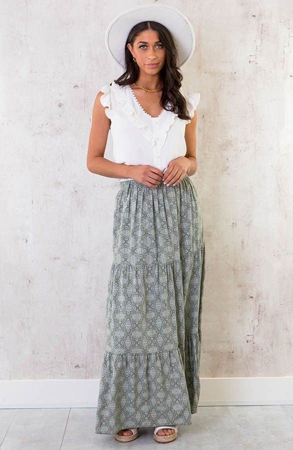 Maxi Rok Print Army – shoparchief, foto 5