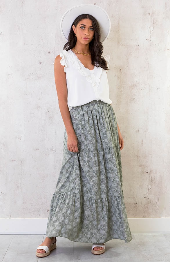Maxi Rok Print Army – shoparchief, foto 4
