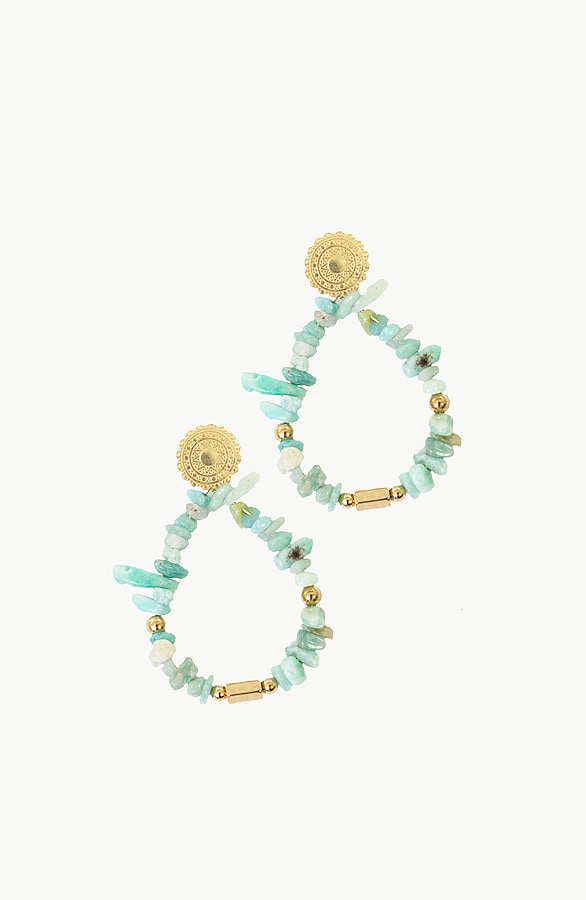 Oval Kralen Oorbellen Mint – shoparchief