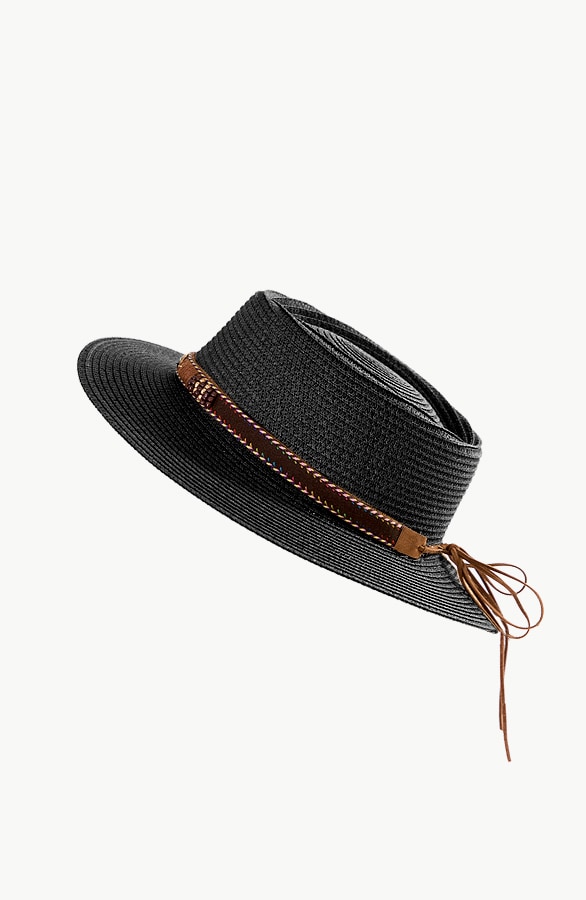 Rieten Boho Hoed Zwart – shoparchief