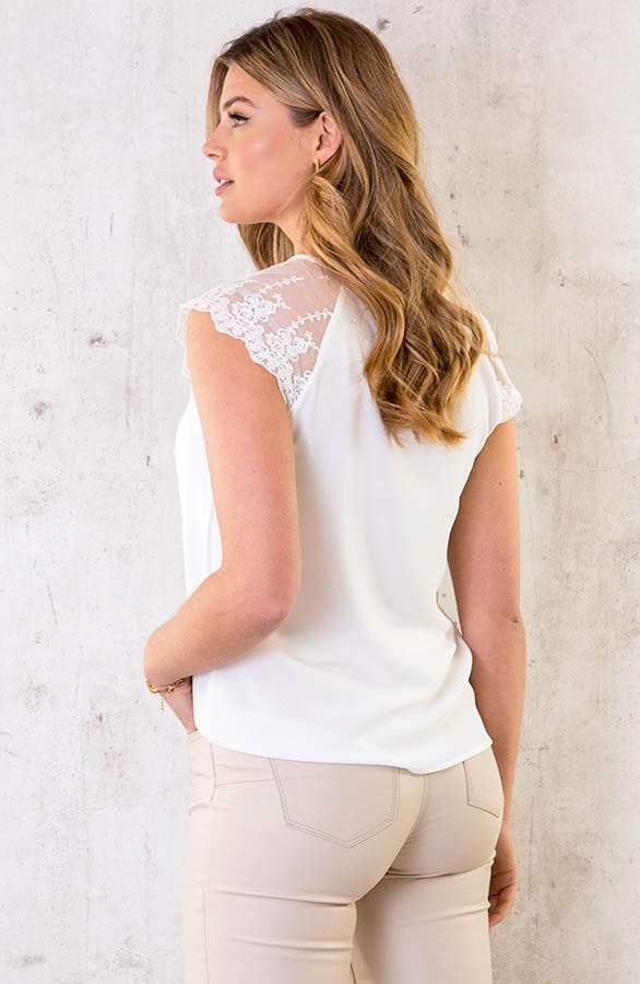 Romantic Lace Top Ecru – shoparchief, foto 4