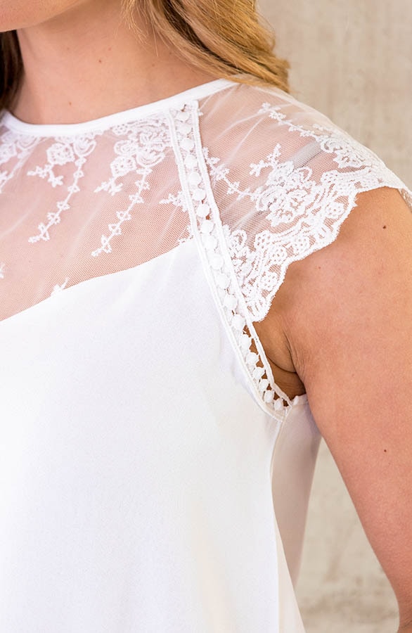 Romantic Lace Top Ecru – shoparchief, foto 5