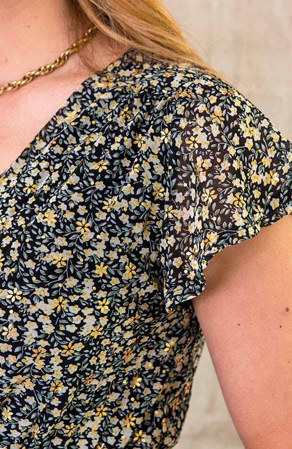 Ruffle Jurk Bloemen Geel – shoparchief, foto 5