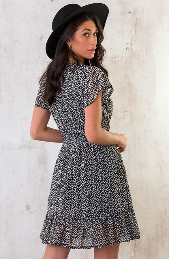 Ruffle Jurk Hartjes Zwart – shoparchief, foto 5