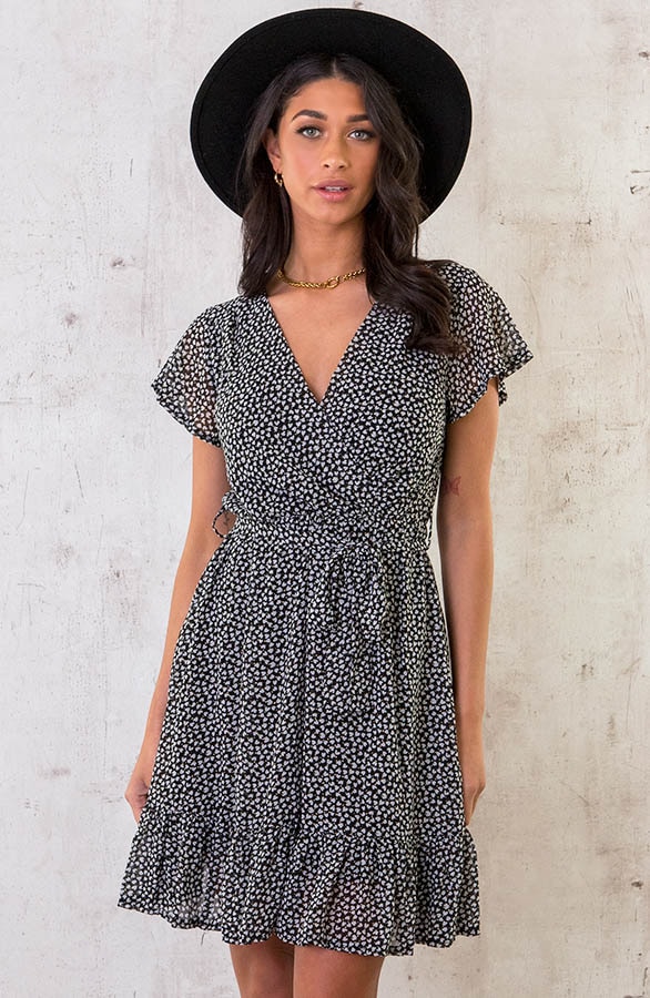 Ruffle Jurk Hartjes Zwart – shoparchief, foto 2
