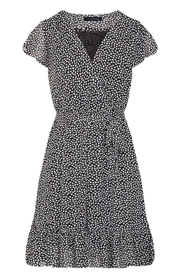 Ruffle Jurk Hartjes Zwart – shoparchief, foto 8