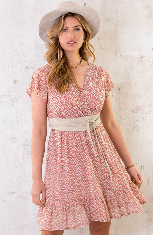 Ruffle Jurk hartjes roze – shoparchief
