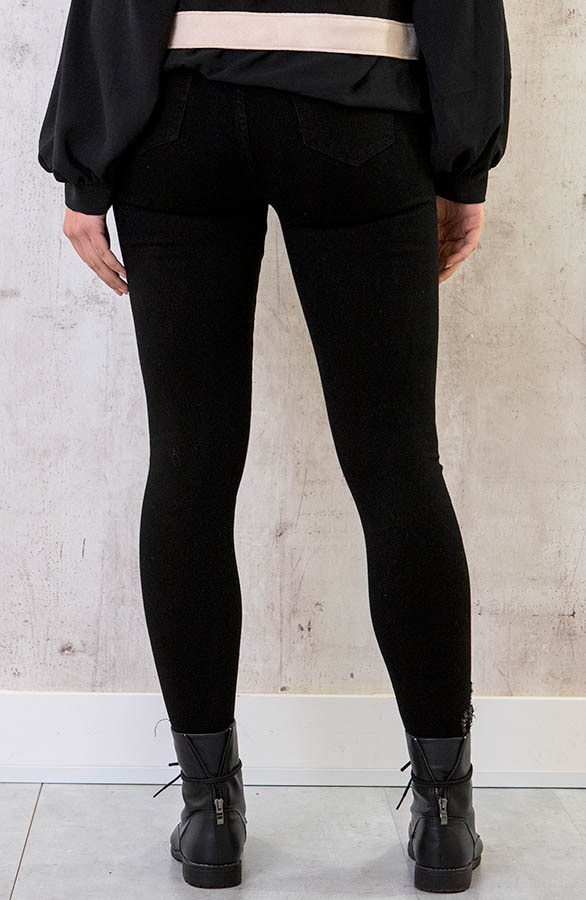 Skinny Jeans High Waist Damaged Black – shoparchief, foto 3