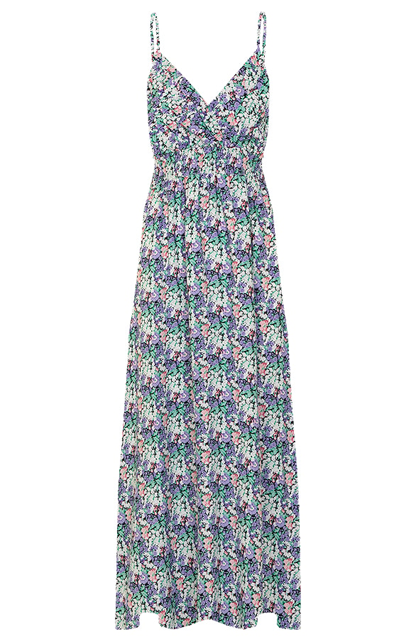 Spaghetti Maxi Jurk Bloemenprint Lila – shoparchief