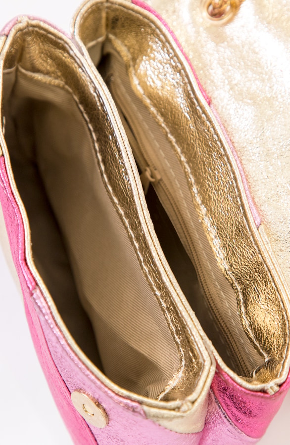 Leather Rainbow Chain Bag Roze – shoparchief, foto 3