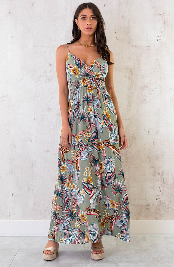Spaghetti Maxi Jurk Tropic Dust Mint – shoparchief, foto 2
