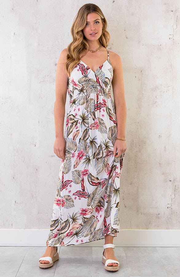 Spaghetti Maxi Jurk Tropic Wit – shoparchief, foto 2