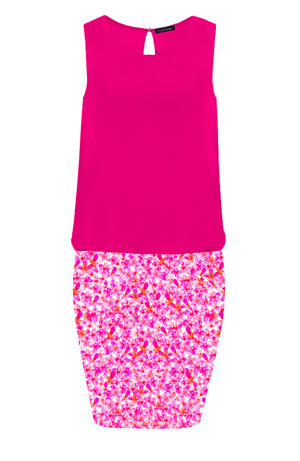 Springbreak Jurk 2.0 Bloemen Fuchsia – shoparchief
