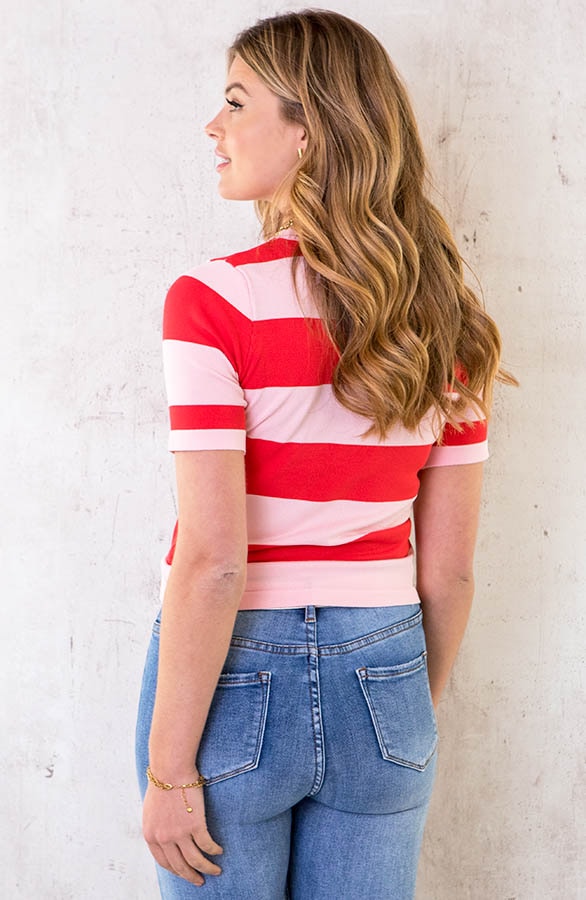 Strepen Top Roze Rood – shoparchief, foto 4