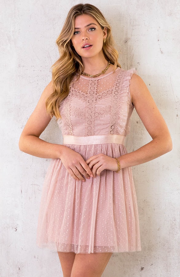 Tule Kanten Jurk Roze – shoparchief, foto 2