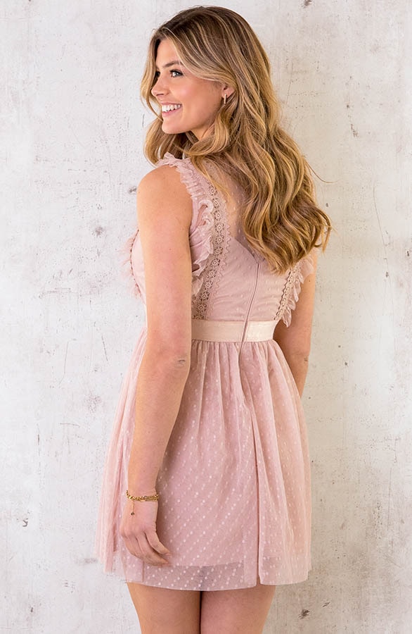 Tule Kanten Jurk Roze – shoparchief, foto 4