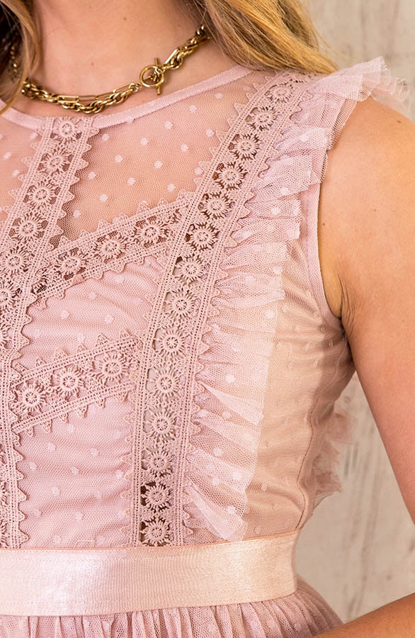 Tule Kanten Jurk Roze – shoparchief, foto 5