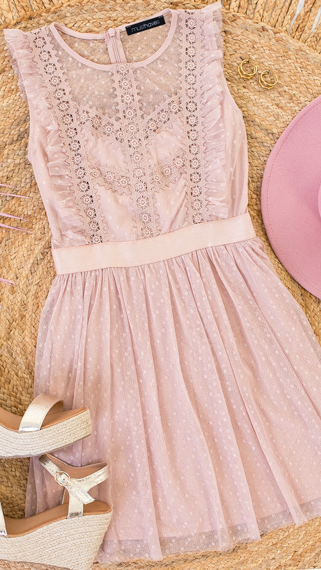 Tule Kanten Jurk Roze – shoparchief, foto 7