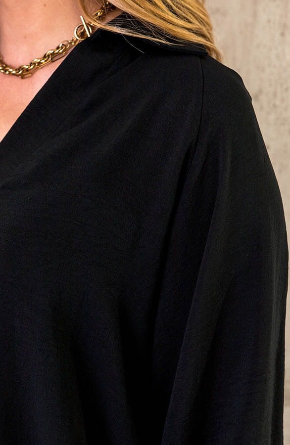 Ultra Oversized Basic Blouse Zwart – shoparchief, foto 10