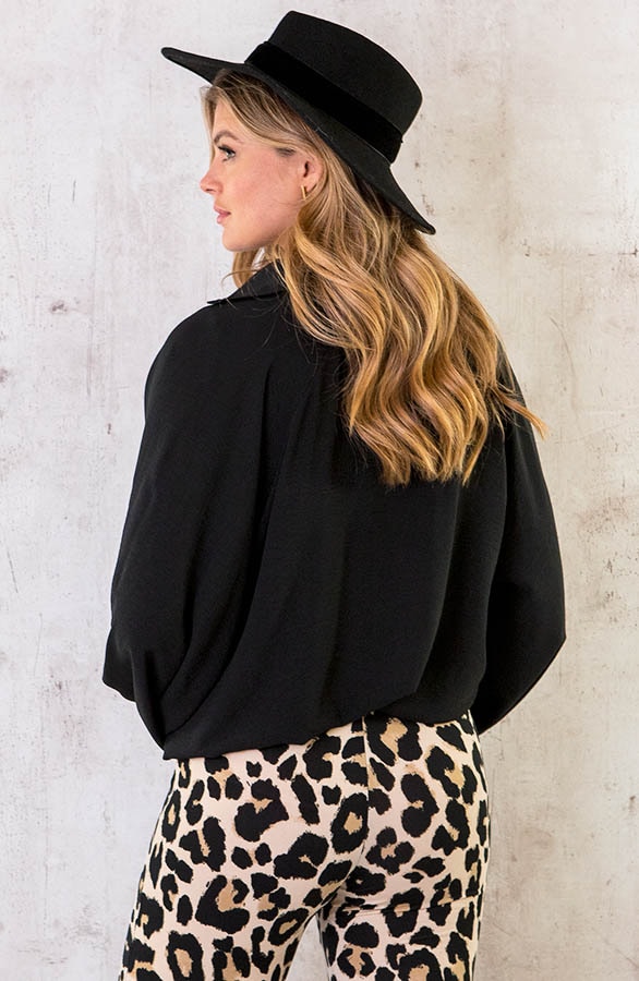 Ultra Oversized Basic Blouse Zwart – shoparchief, foto 9