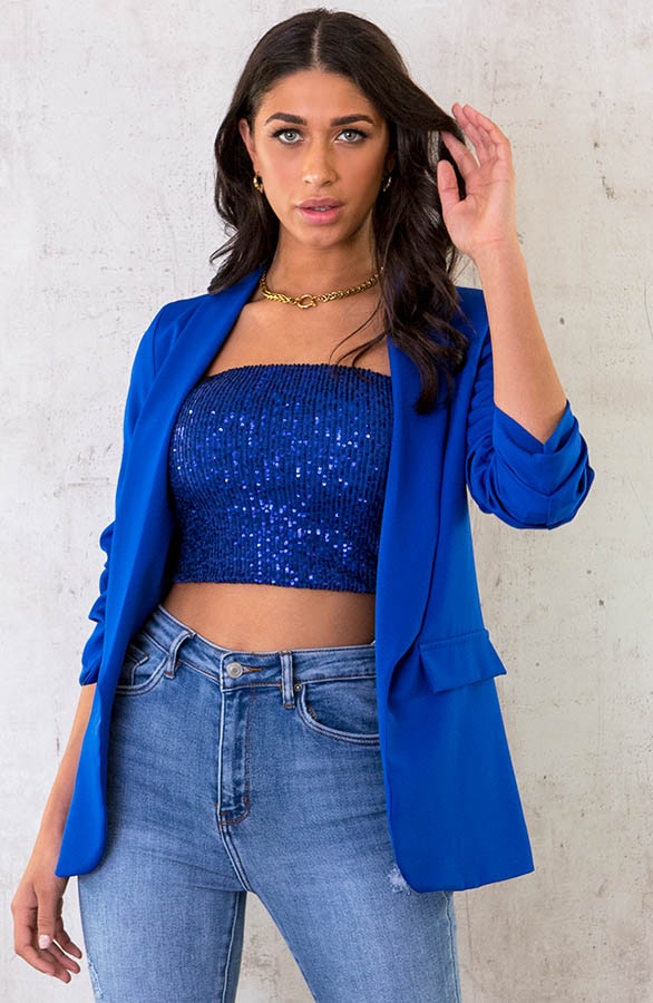 Bandeau Pailletten Top Kobalt – shoparchief