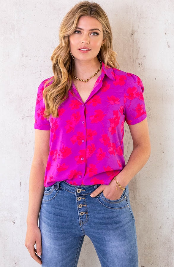 Bloemen Blouse Paars Roze – shoparchief