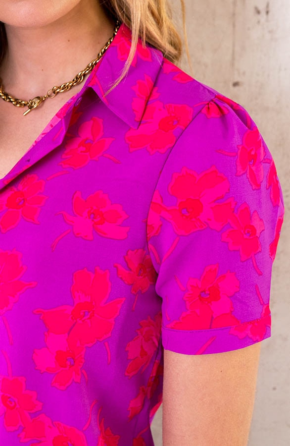 Bloemen Blouse Paars Roze – shoparchief, foto 5
