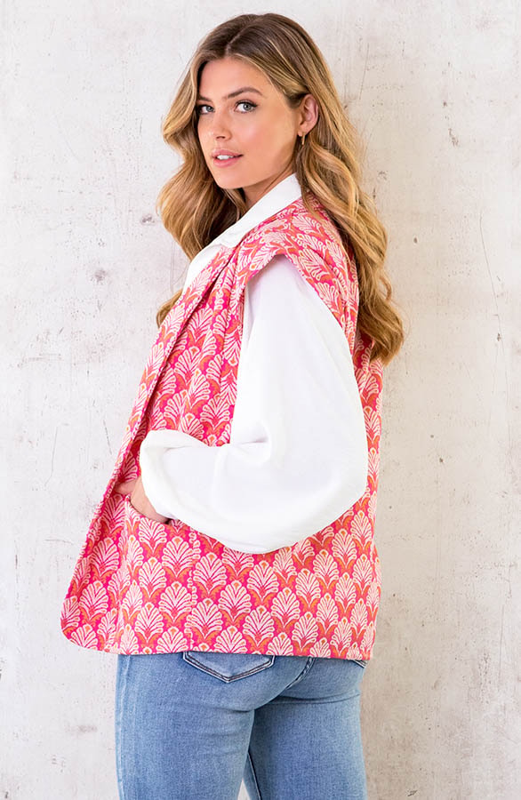 Boho Gilet Leaves Roze – shoparchief, foto 5