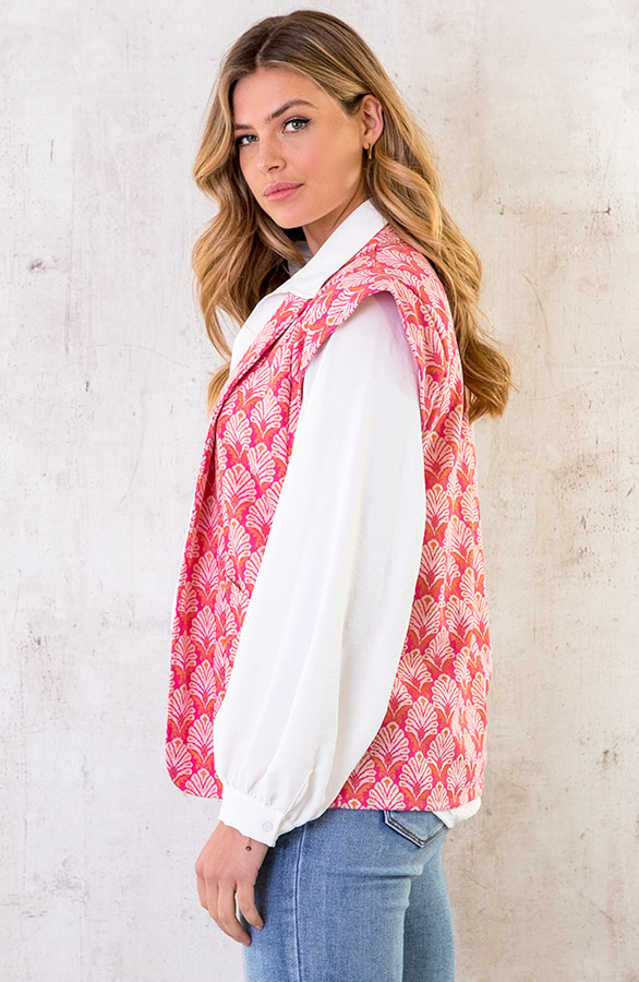 Boho Gilet Leaves Roze – shoparchief, foto 4