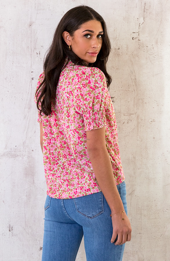 Col Top Bloemenprint Lichtroze – shoparchief, foto 4