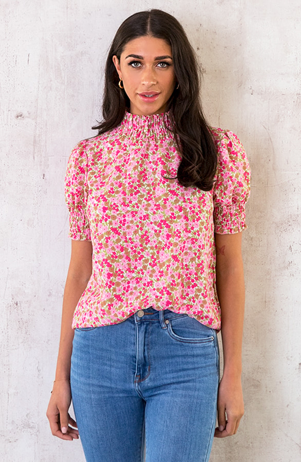 Col Top Bloemenprint Lichtroze – shoparchief, foto 2