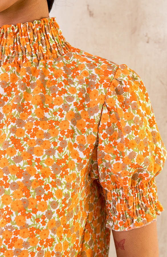 Col Top Bloemenprint Oranje – shoparchief, foto 6