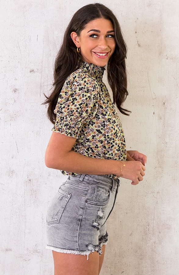 Col Top Bloemenprint Zwart – shoparchief, foto 4