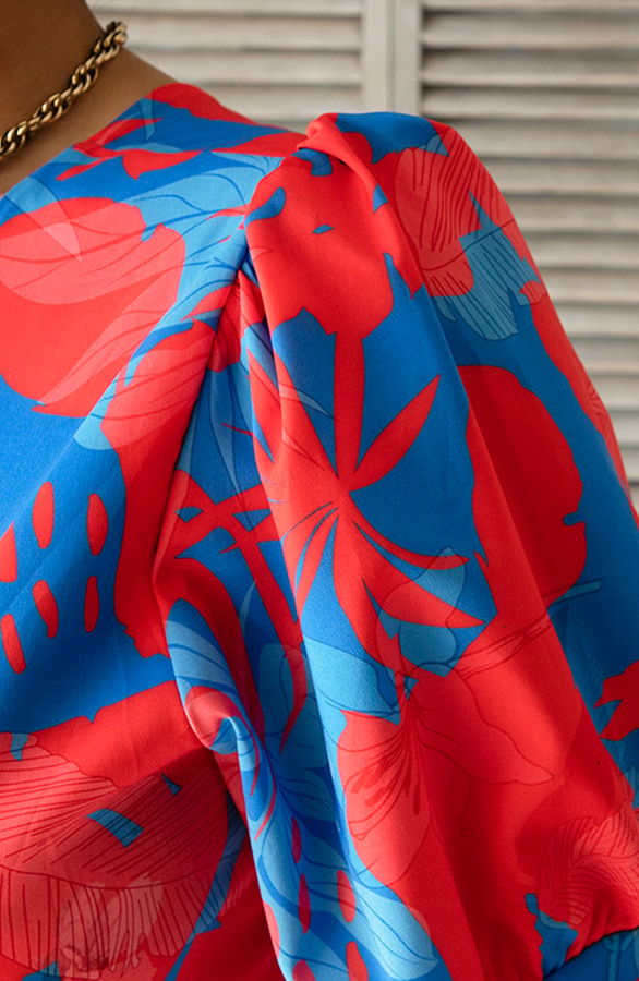 Dubai Maxi Dress Red Blue – shoparchief, foto 4