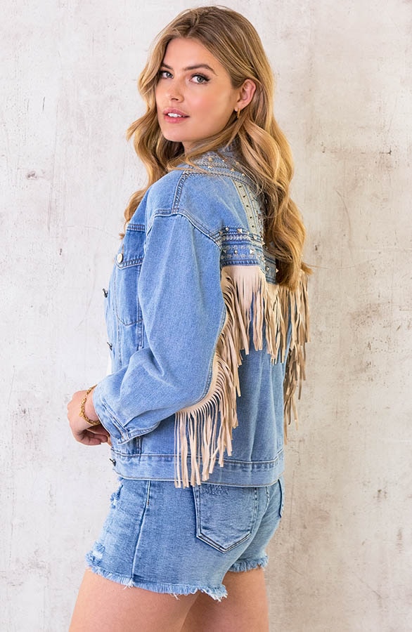 Embroidery Fringe Denim Jacket – shoparchief