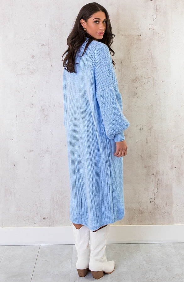 Gebreid Vest Met Zakken Babyblauw – shoparchief, foto 4