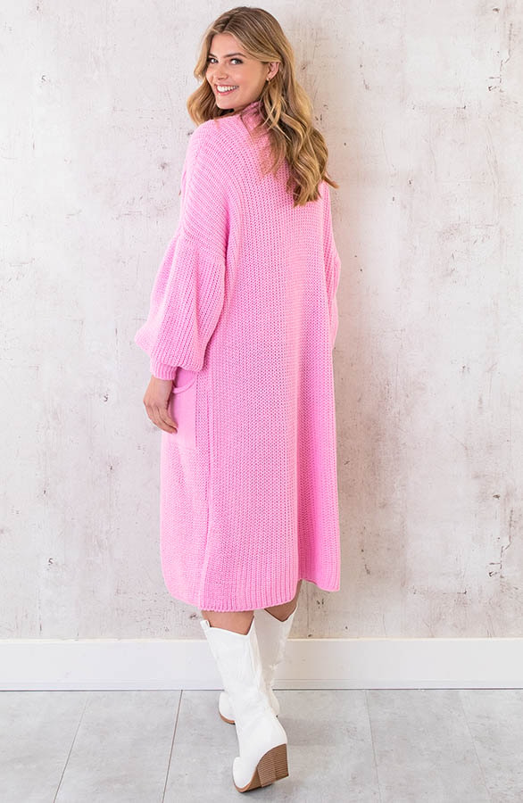 Gebreid Vest Met Zakken Roze – shoparchief, foto 4