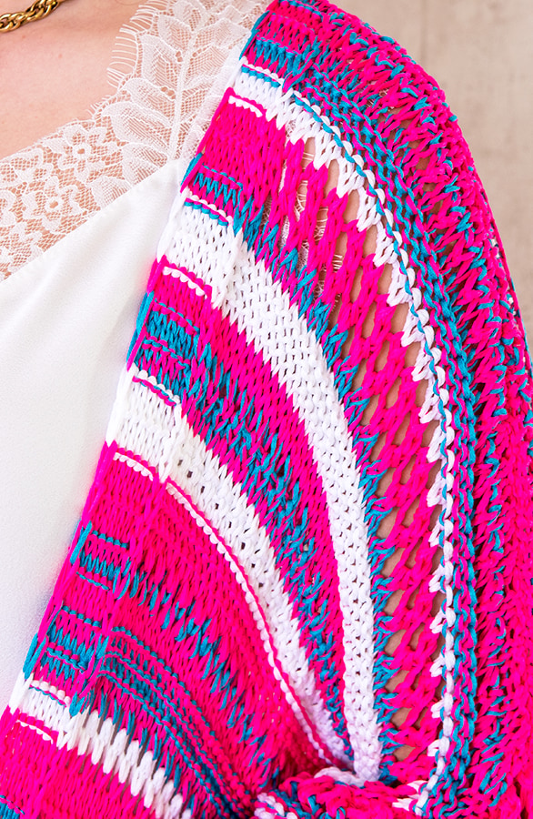 Gehaakt Fringe Vest Fuchsia – shoparchief, foto 6