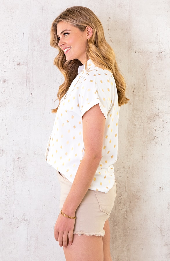Golden Leaves Top Ecru – shoparchief, foto 4