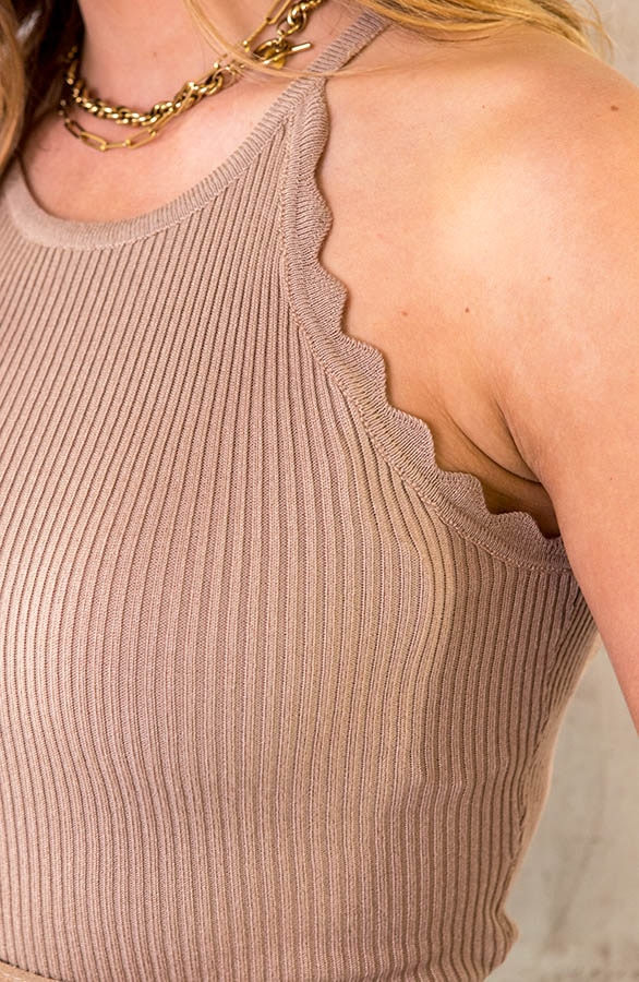 Halter Top Ribstof Beige – shoparchief, foto 9