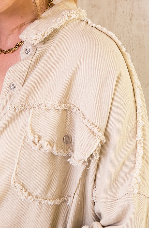 Ibiza Tassel Jacket Oversized Beige – shoparchief, foto 9