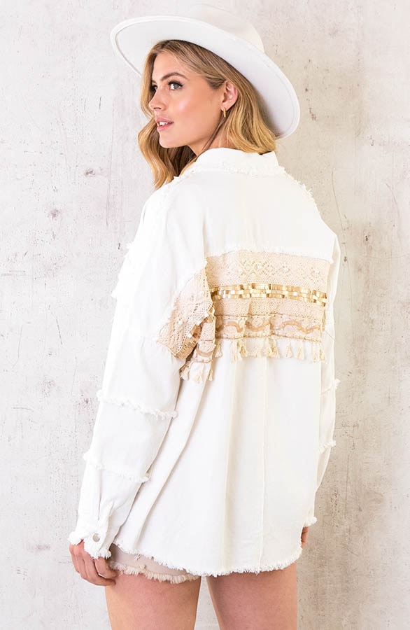 Ibiza Tassel Jacket Oversized Wit – shoparchief, foto 5