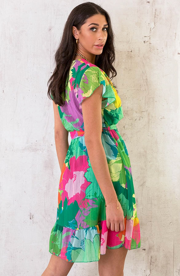 Jungle Print Ruffle Jurkje Multicolor – shoparchief, foto 4