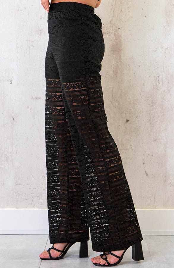 Kanten Flared Broek Zwart – shoparchief, foto 2