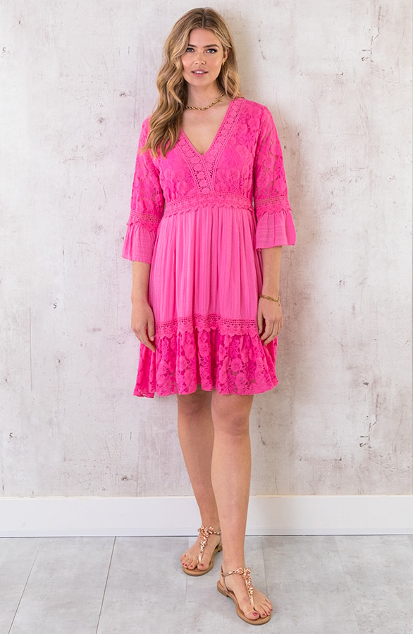 Kanten Jurk Fuchsia – shoparchief, foto 6