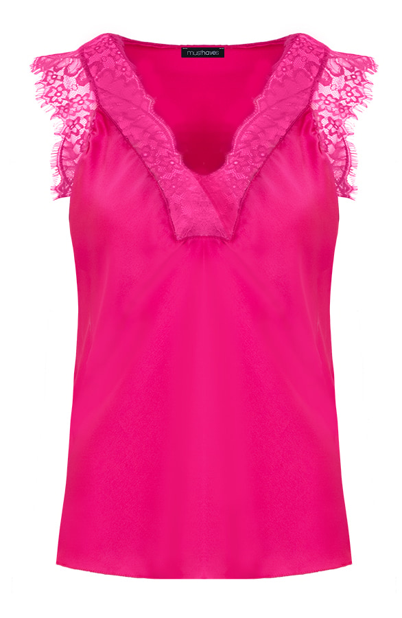 Kanten Silk Top Fuchsia – shoparchief