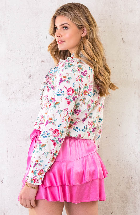 Katoenen Ruffle Bloemen Blouse – shoparchief, foto 4