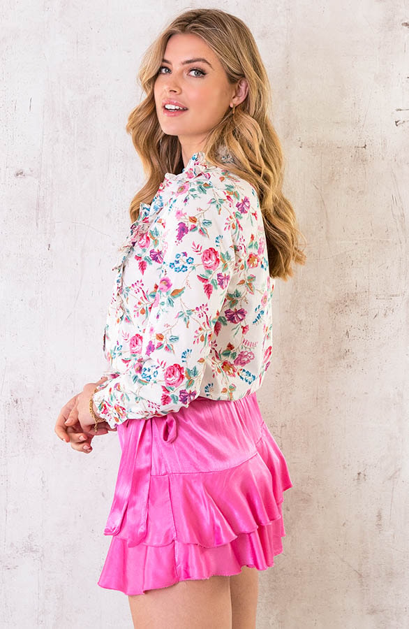 Katoenen Ruffle Bloemen Blouse – shoparchief, foto 3